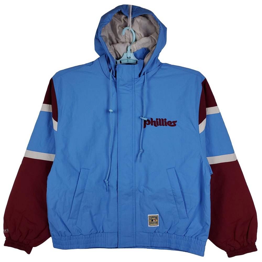Philadelphia Phillies Mitchell & Ness MLB Womens Medium Puff Jacket Blue NWT